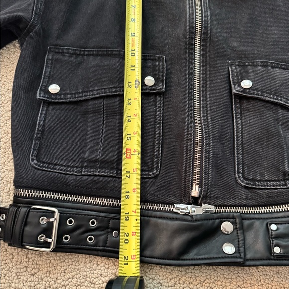 The Kooples Denim Jacket with Removeable Leather-Effect Belt - Picture 4 of 5